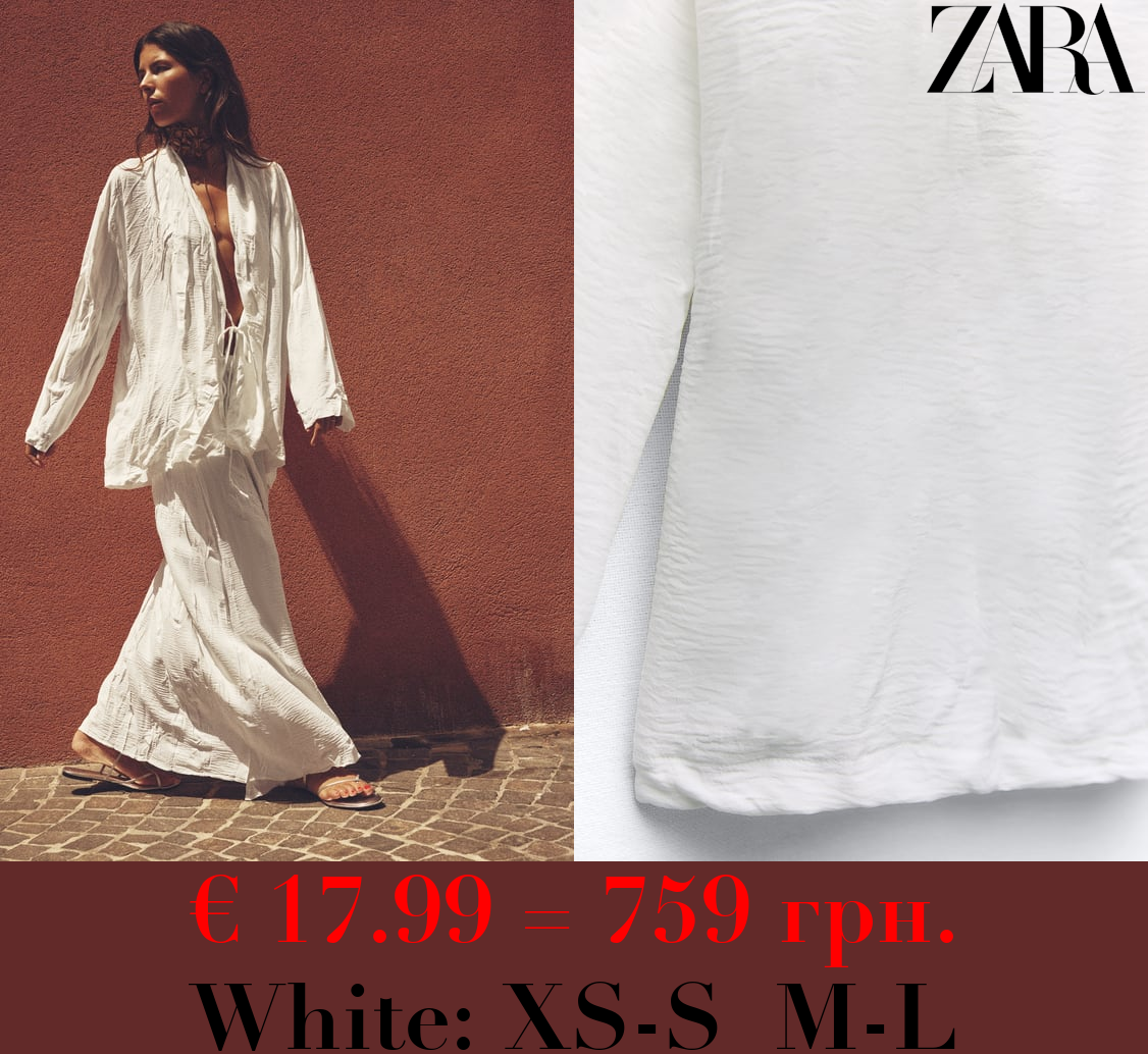 CREASED KIMONO WITH TIES