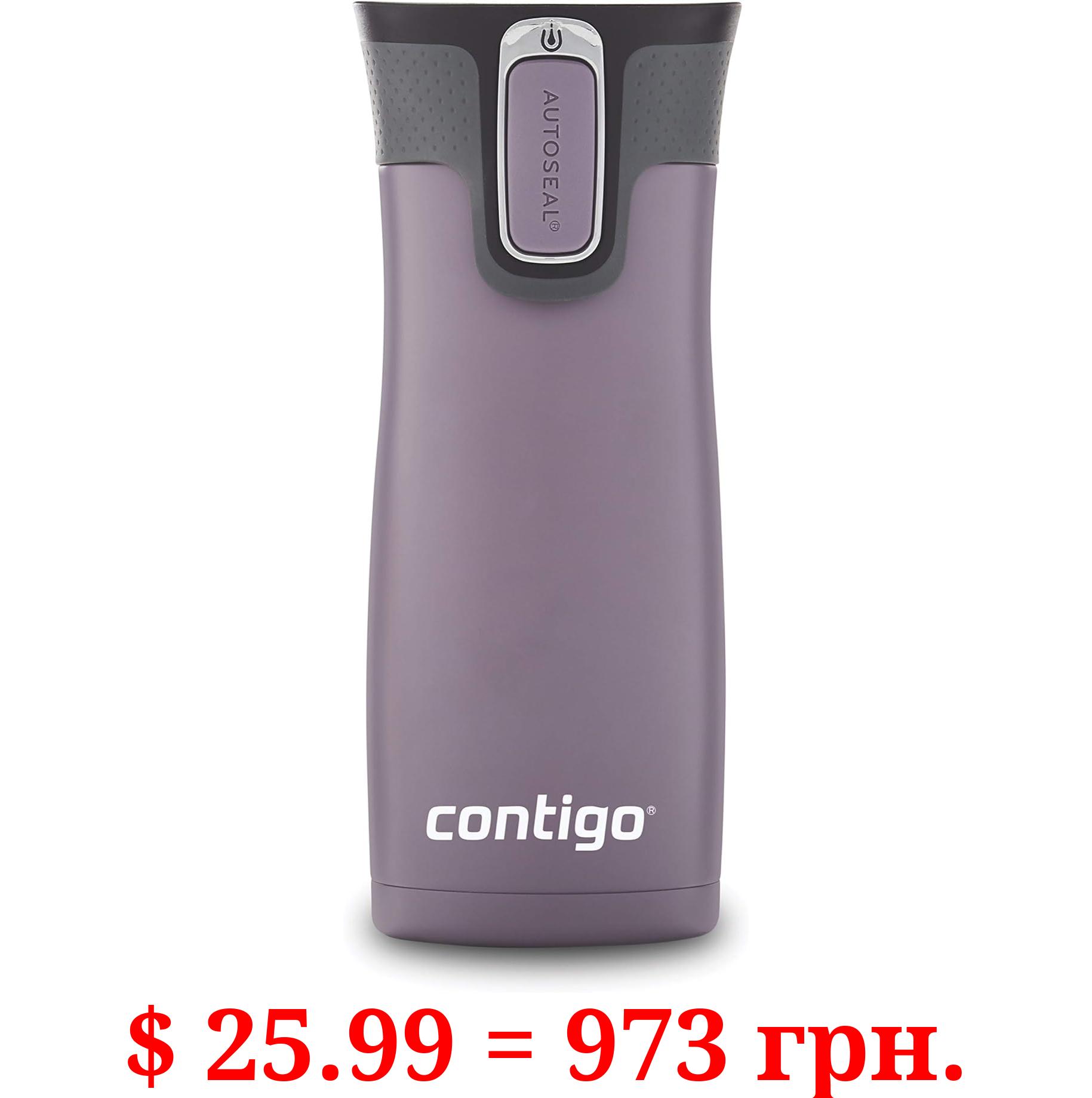 Contigo West Loop Stainless Steel Vacuum-Insulated Travel Mug with Spill-Proof Lid, Keeps Drinks Hot up to 5 Hours and Cold up to 12 Hours, 16oz Dark Plum