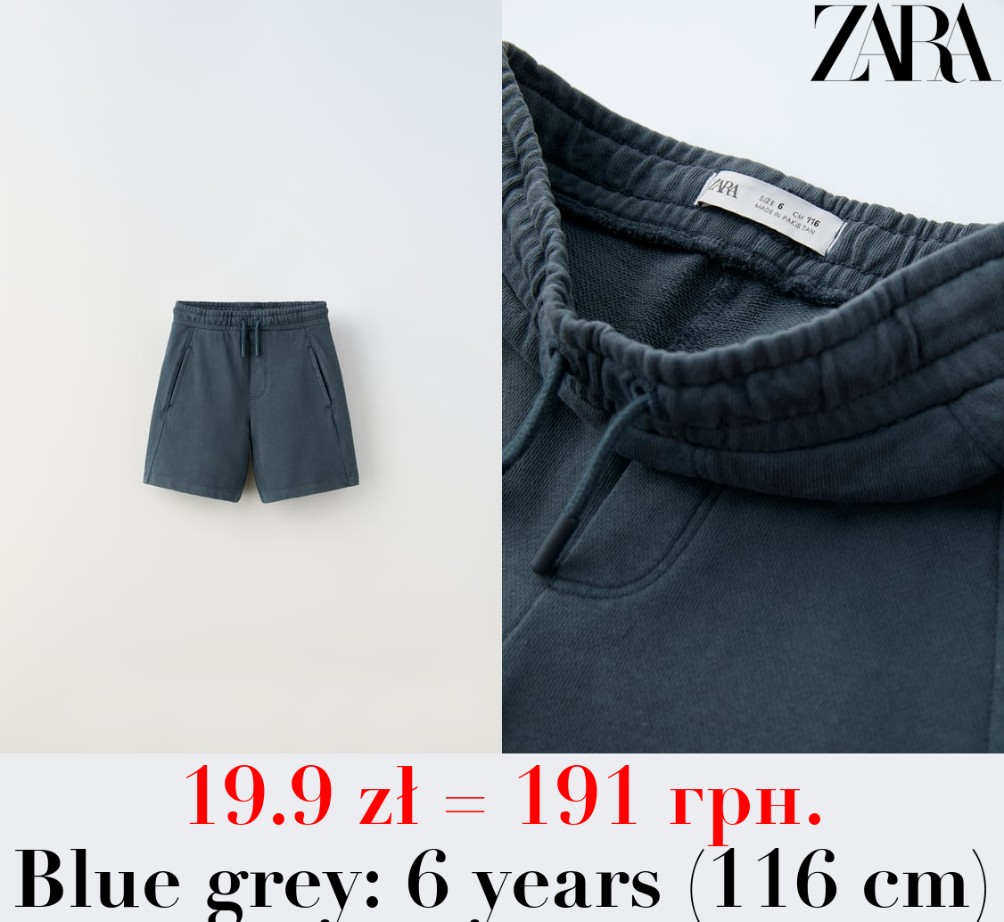 GARMENT-DYED PLUSH BERMUDA SHORTS