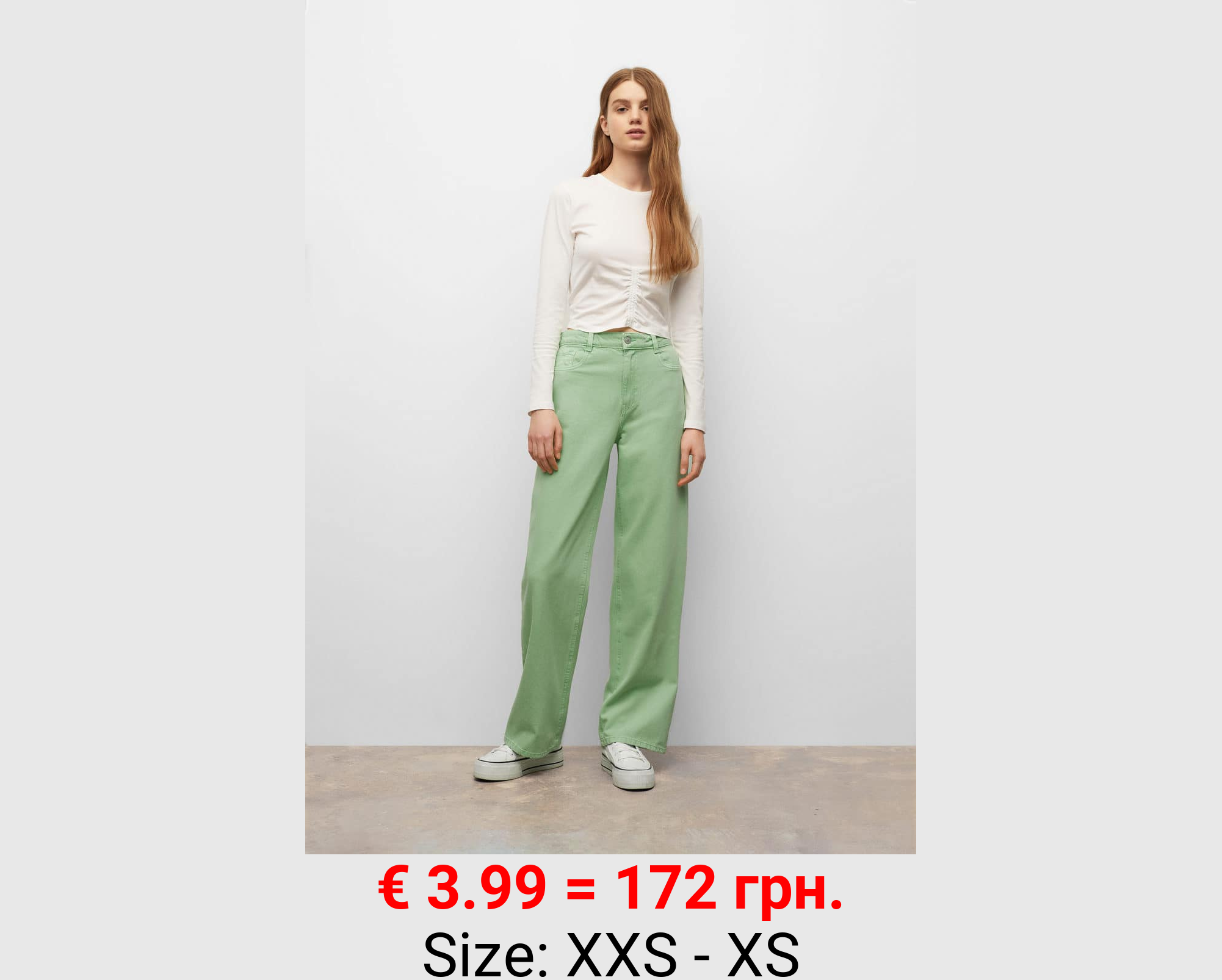 Jeans wideleg tiro alto