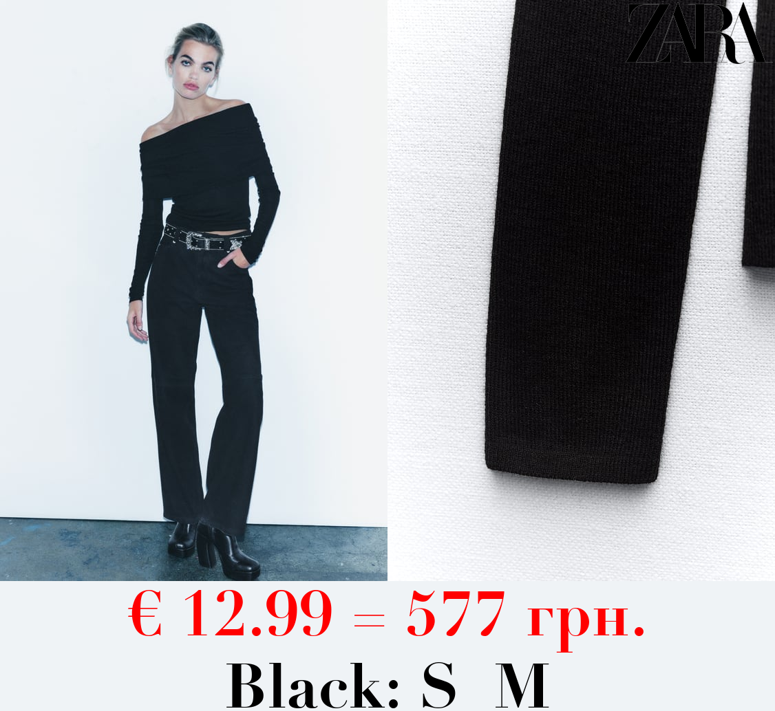 KNIT OPEN SHOULDER TOP