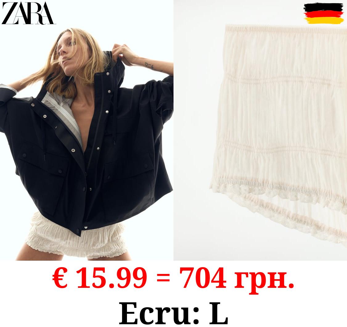 GATHERED COTTON SHORTS