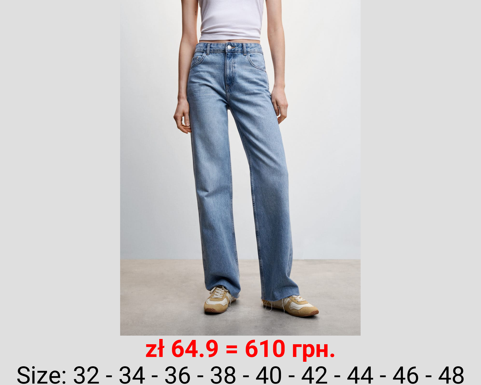 Jeans wideleg tiro medio