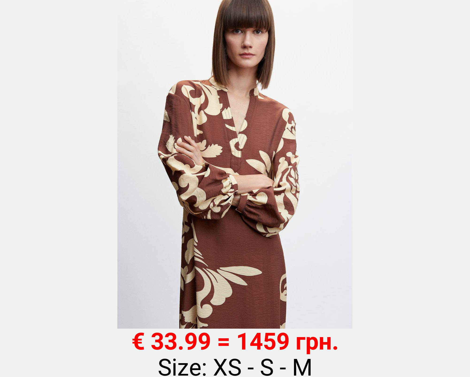 Vestido estampado abertura 