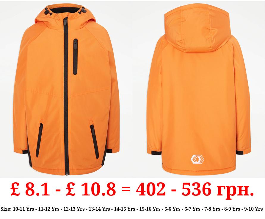 Orange Hooded Sports Jacket