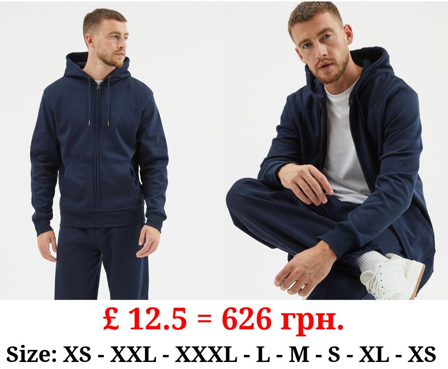 Navy Zip Up Hoodie