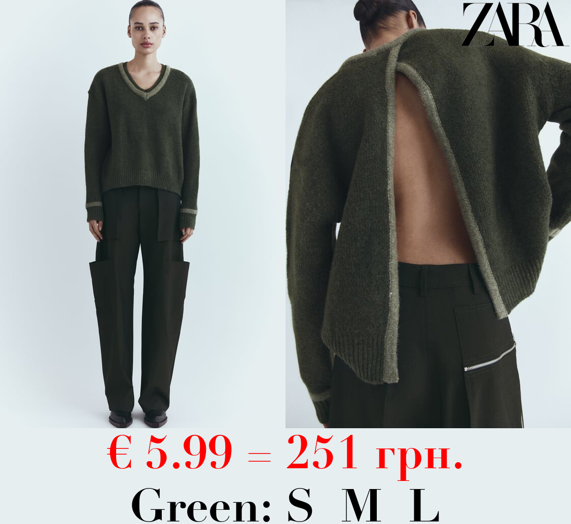 KNIT SWEATER WITH OPEN BACK