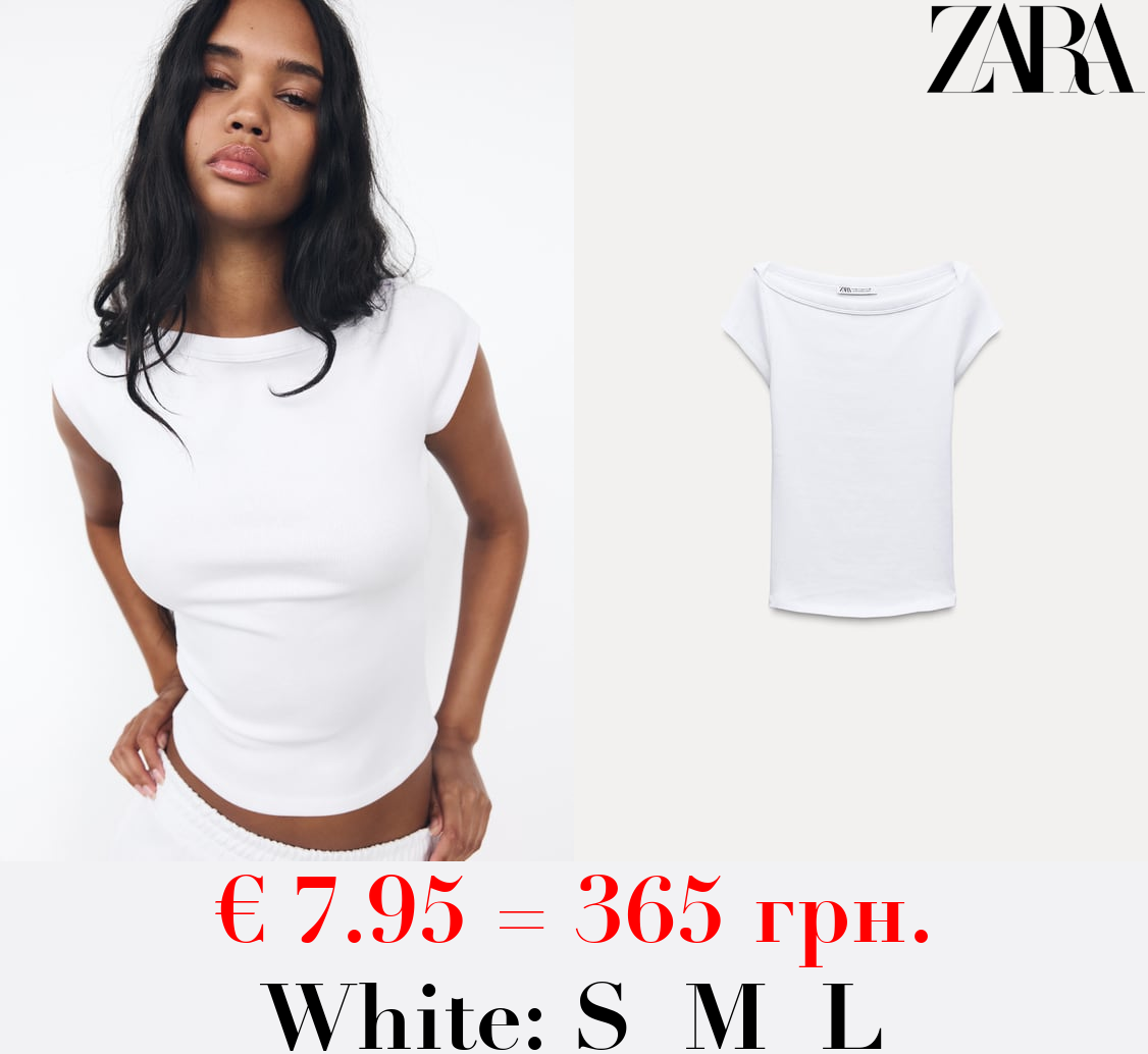 RIBBED BOAT NECK TOP