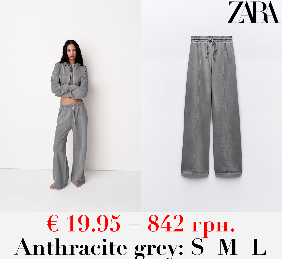 PLUSH WIDE-LEG JOGGER TROUSERS