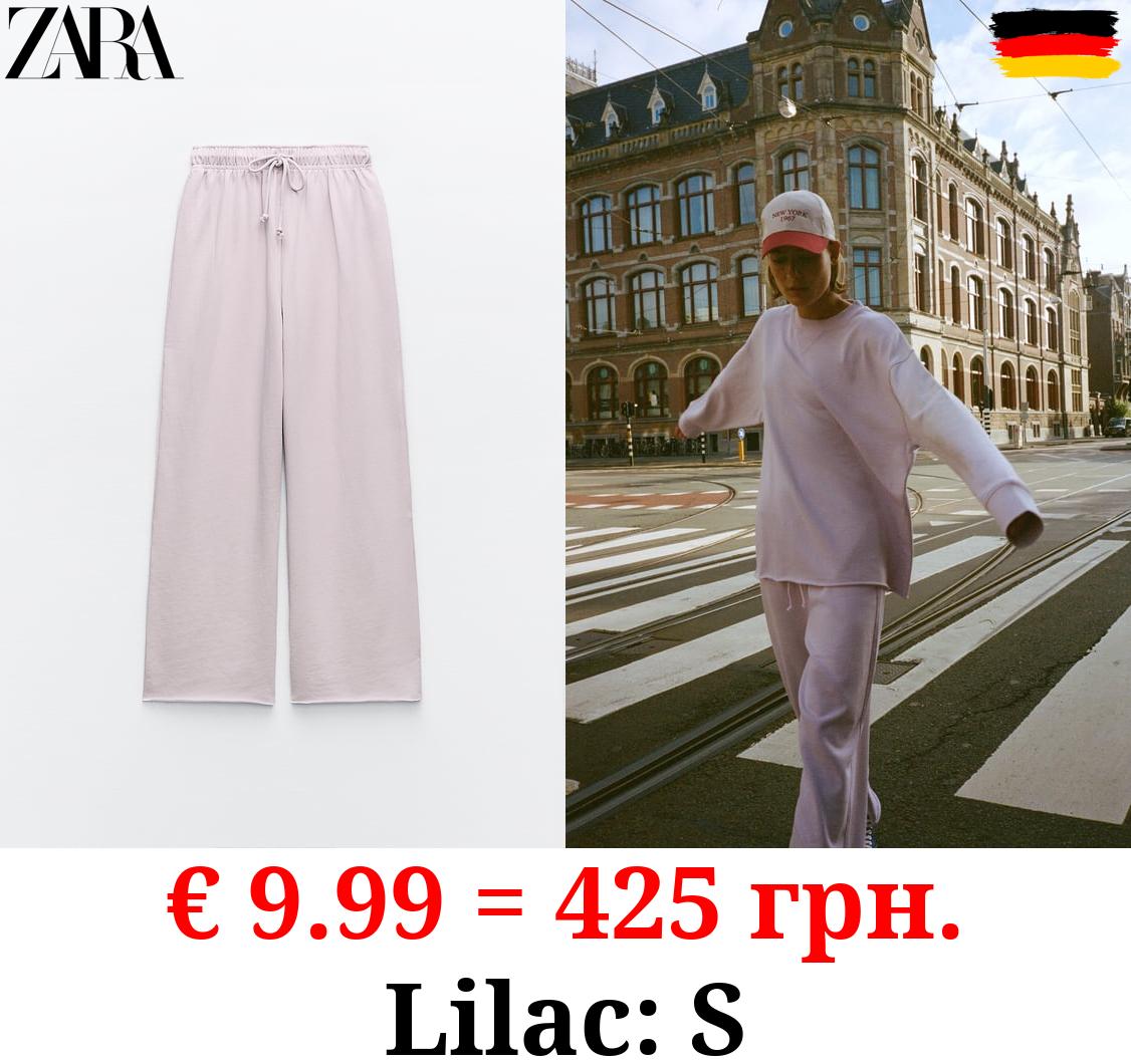 FADED-EFFECT PLUSH TROUSERS