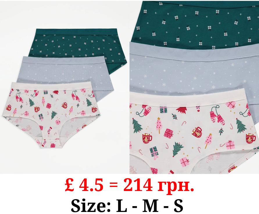 Christmas Short Knickers Cracker Gift Set 3 Pack