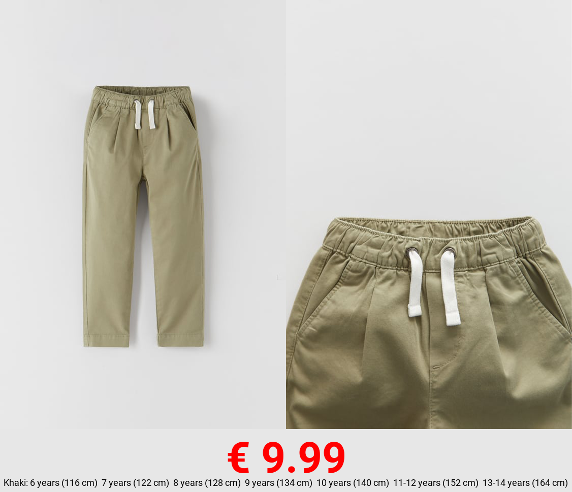CHINO TROUSERS WITH ELASTIC DETAIL