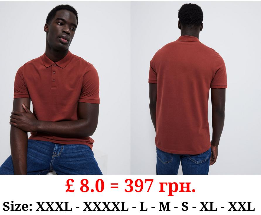 Rust Textured Polo Top