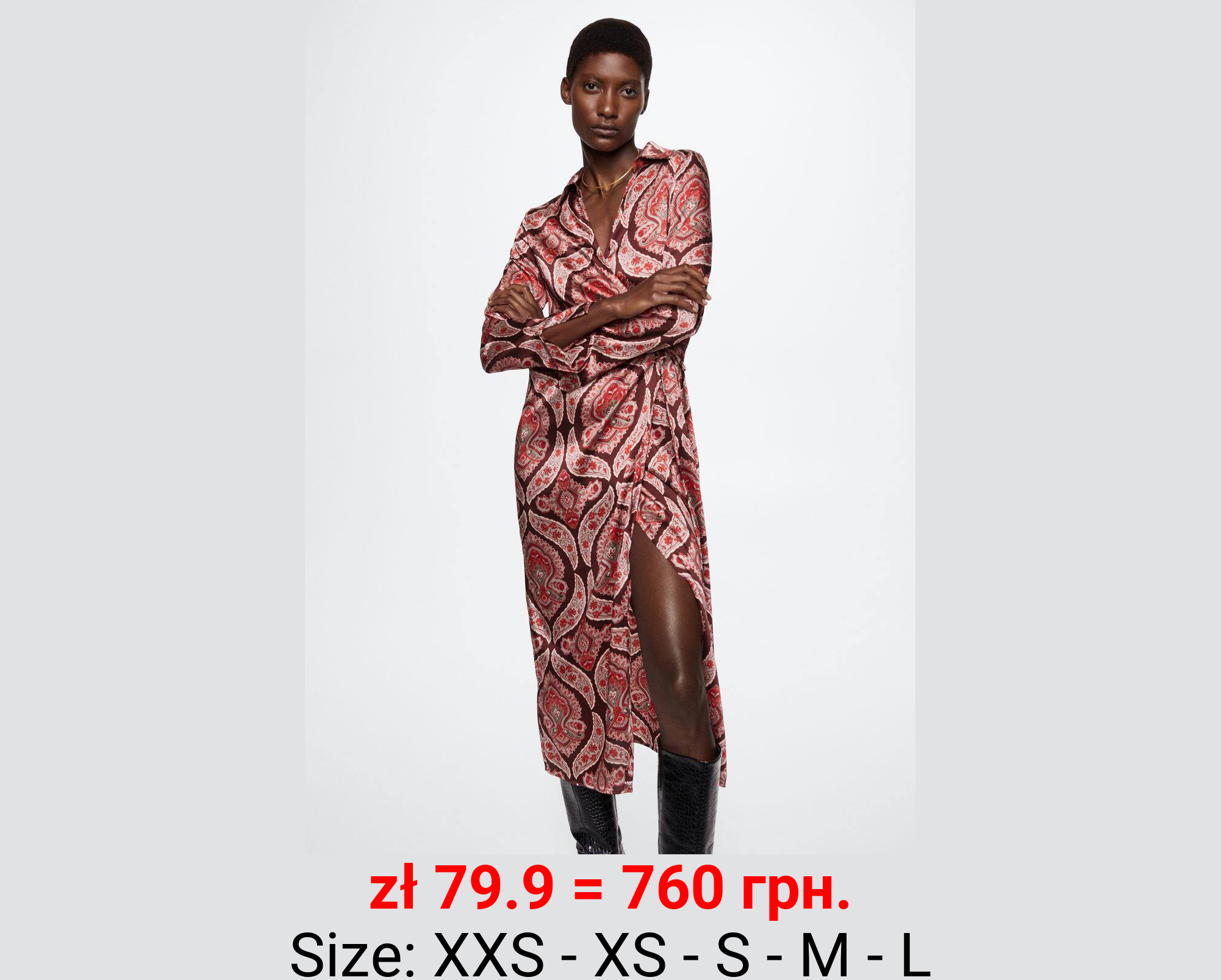 Vestido camisero satinado