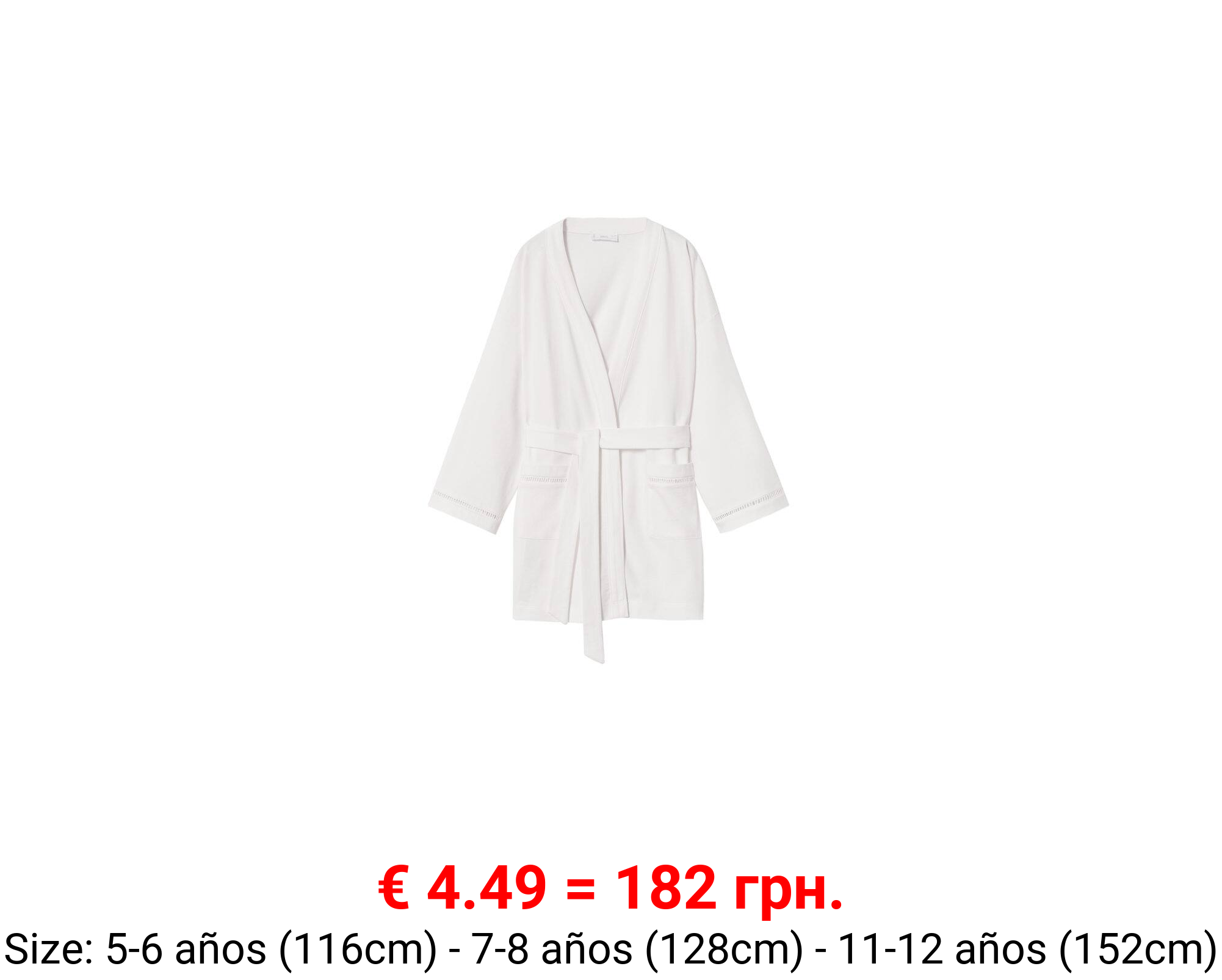 Bata algodón detalles calados