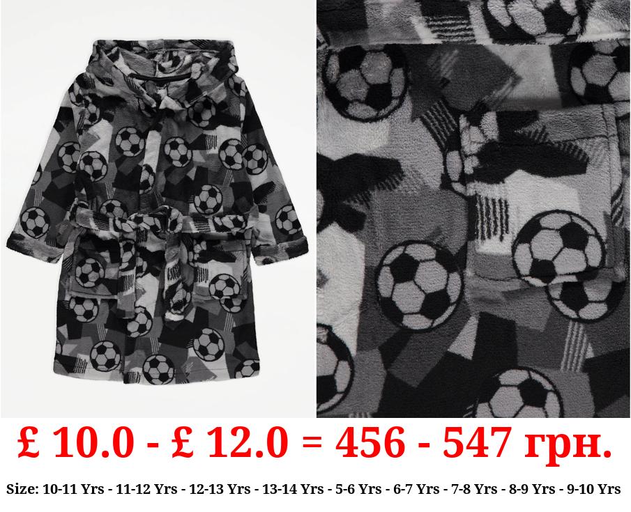 Grey Football Camouflage Fleece Dressing Gown