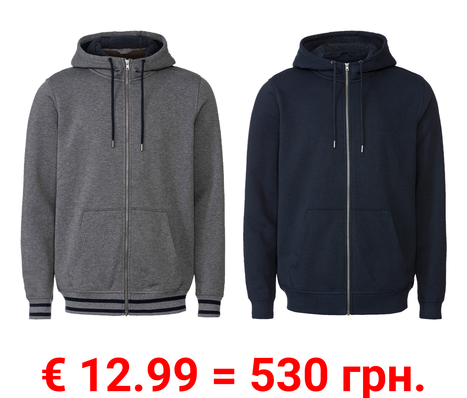 LIVERGY® Herren Sweatjacke mit Kapuze und Bündchen
