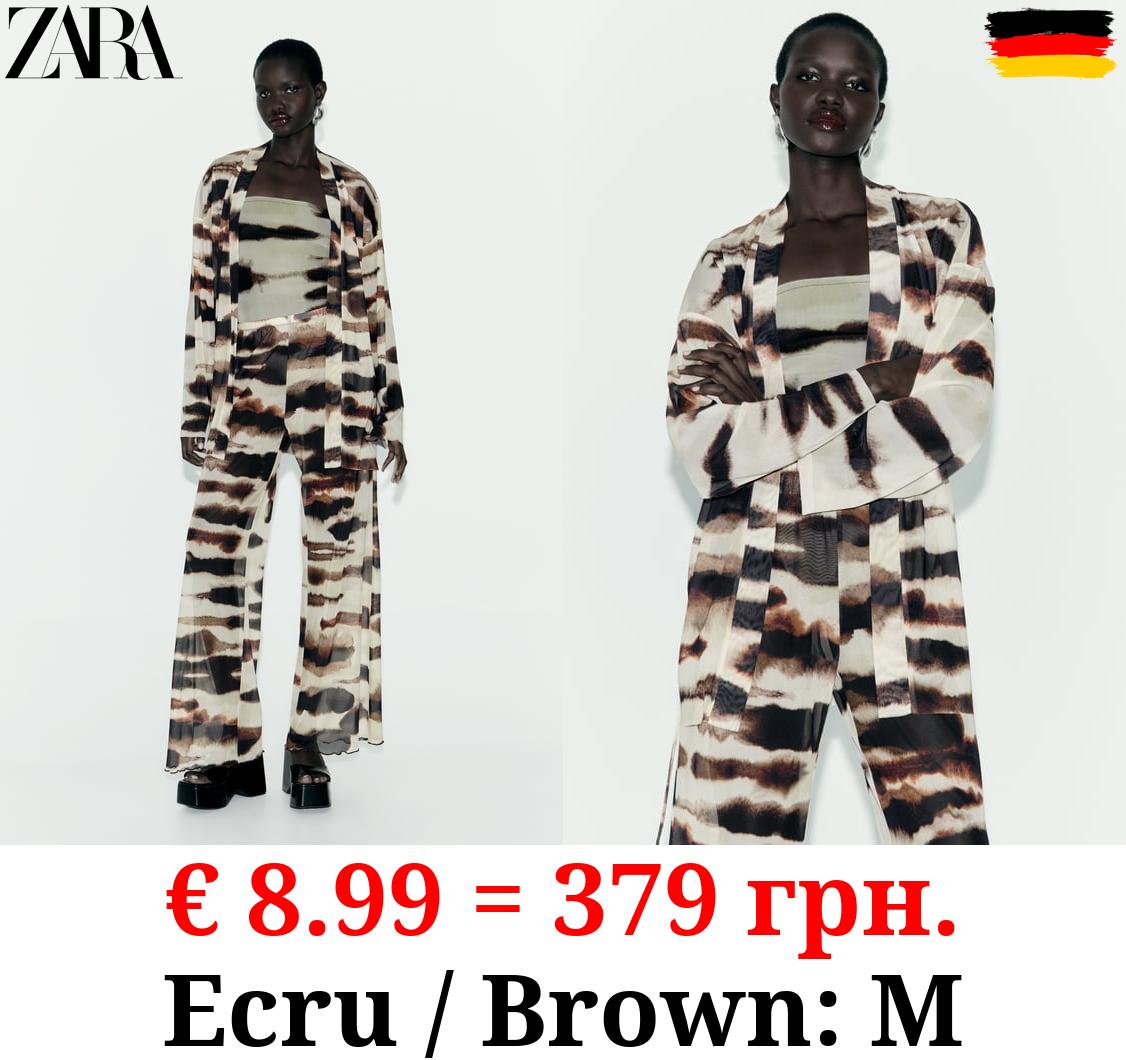 TIE-DYE PRINT TULLE KIMONO