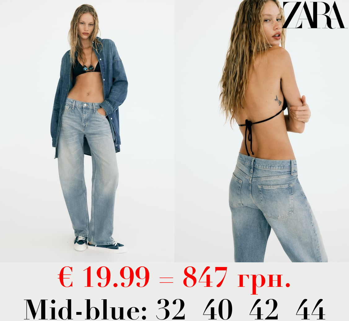HIGH-WAIST BARREL LEG TRF JEANS
