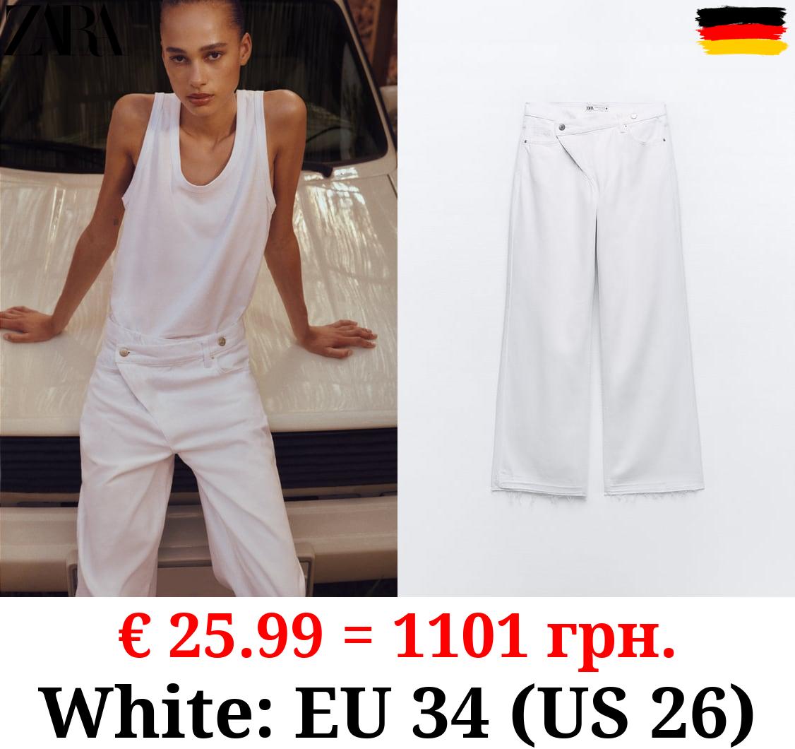 Z1975 WIDE-LEG HIGH-WAIST CROSSOVER WAIST JEANS