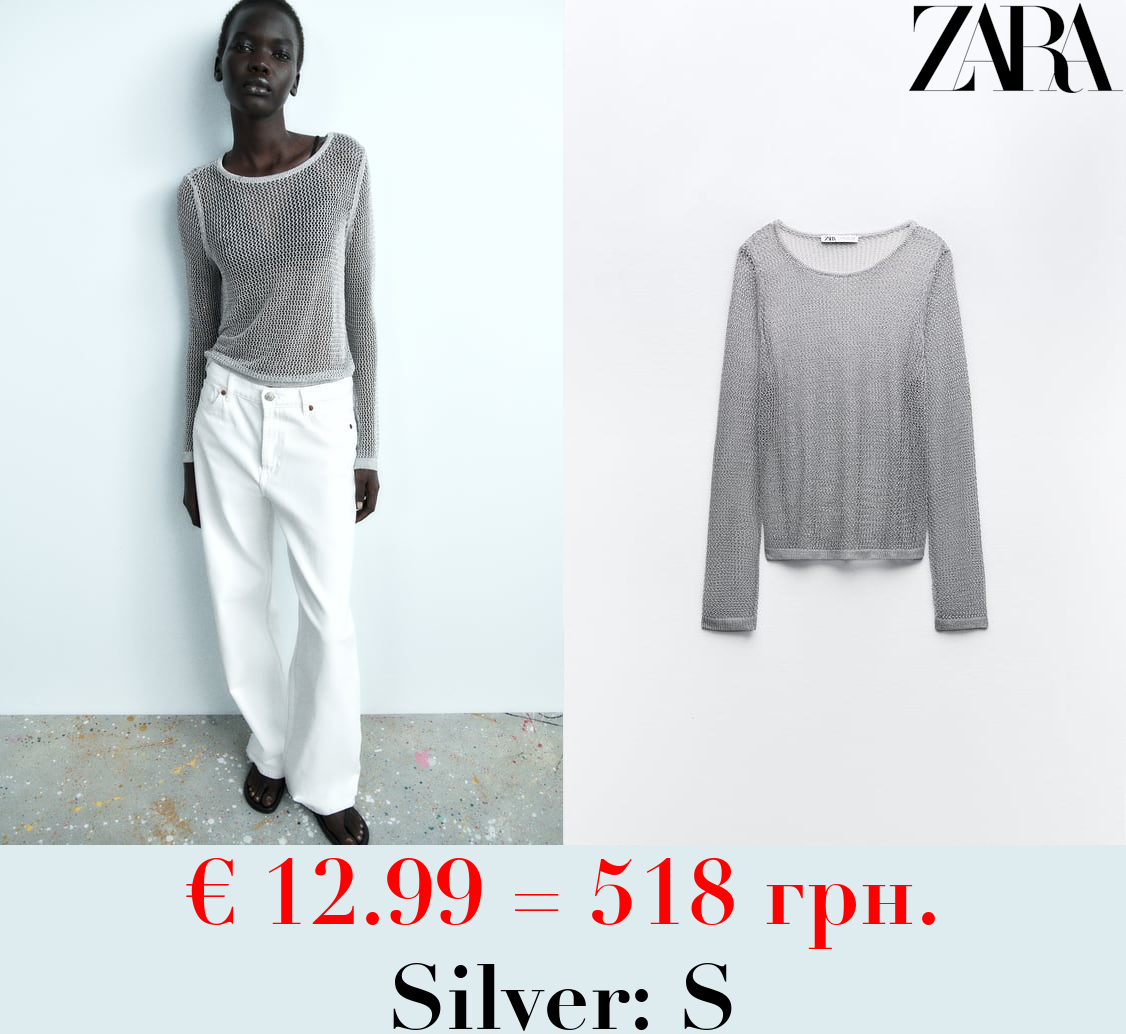 METALLIC MESH KNIT TOP