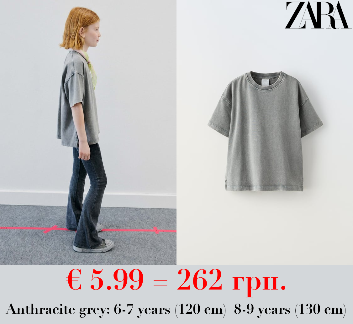 FADED-EFFECT HEAVY WEIGHT T-SHIRT