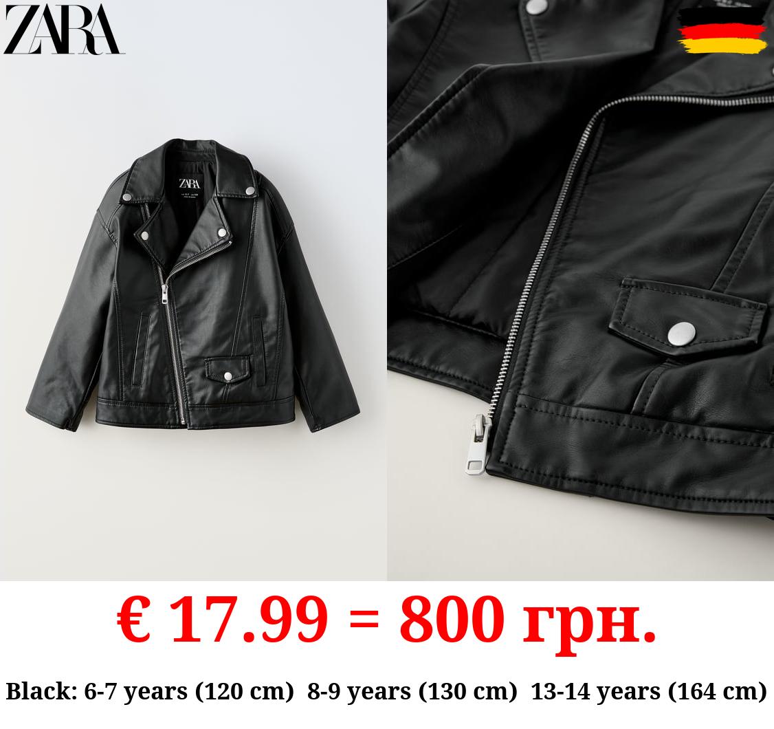LEATHER EFFECT BIKER JACKET