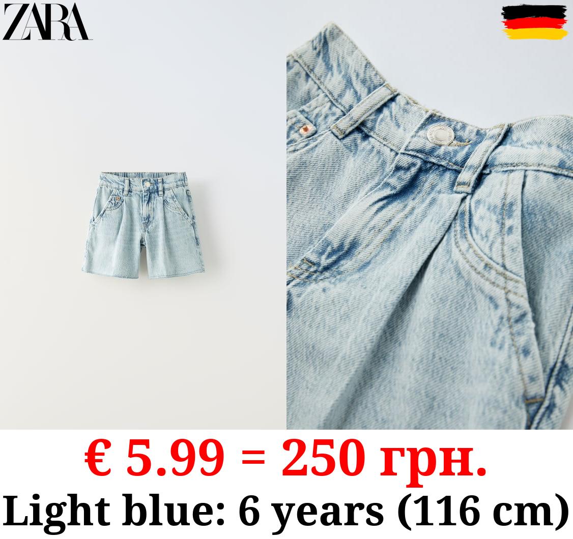 DENIM BERMUDA SHORTS WITH DARTS