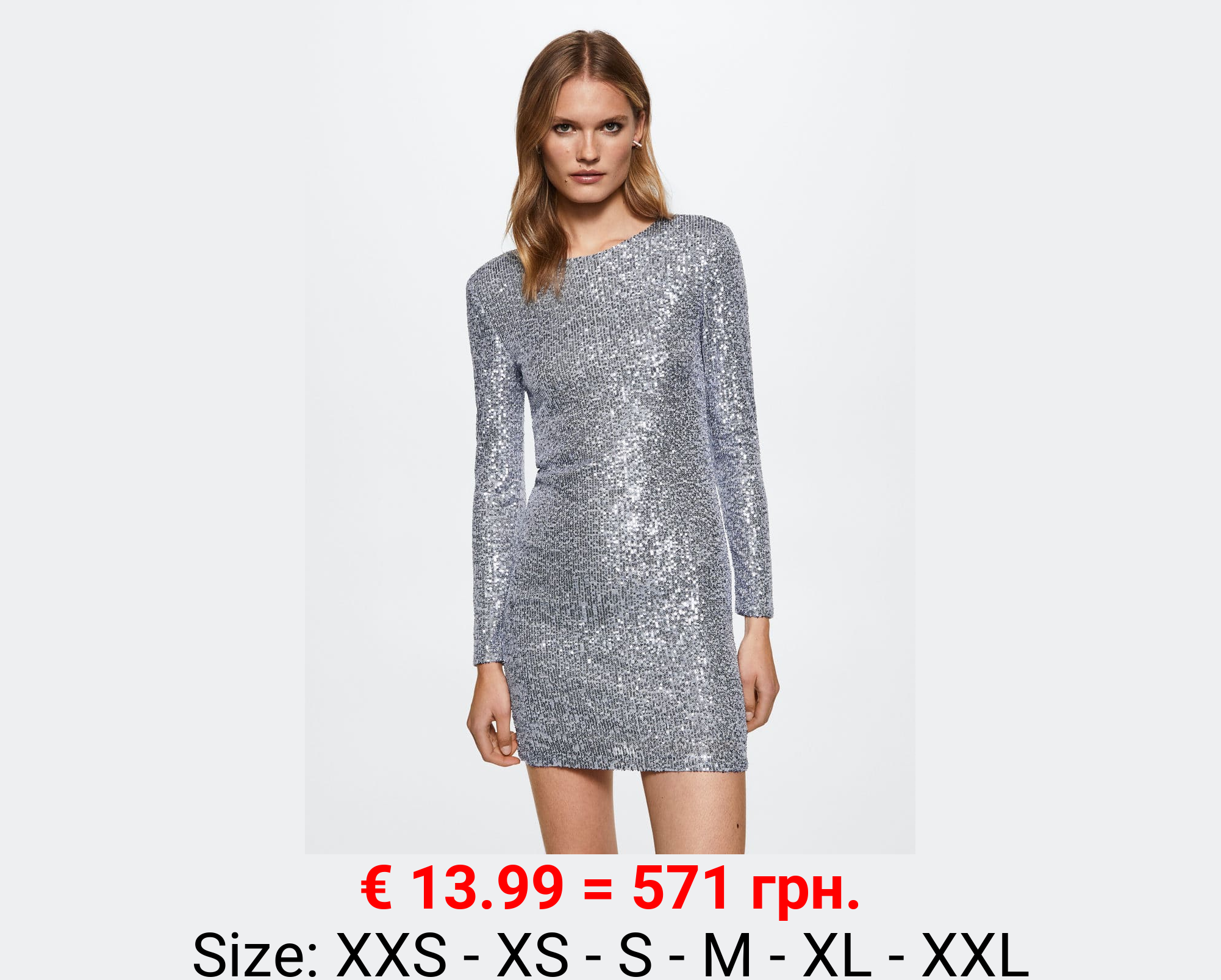 Vestido lentejuelas manga larga