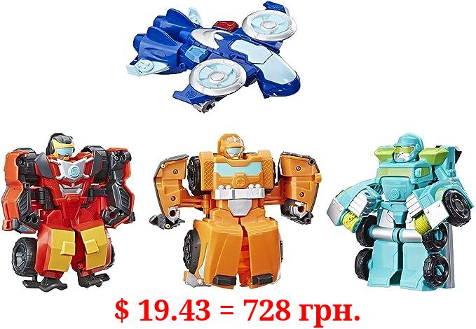 Playskool Heroes Transformers Rescue Bots Academy Team Pack, 4 Collectible 4.5-inch Converting Action Figures, Toys for Kids Ages 3 and Up
