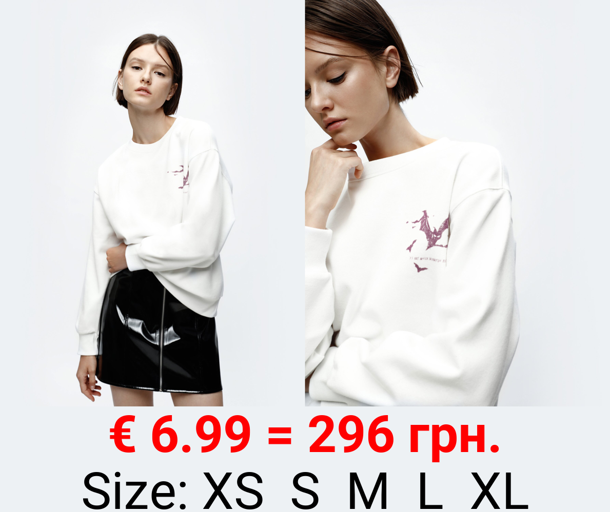 Bat Print Sweatshirt