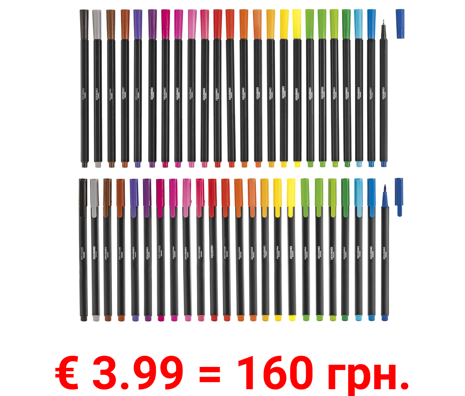 crelando® Fineliner/ Brushliner, 24 Stück