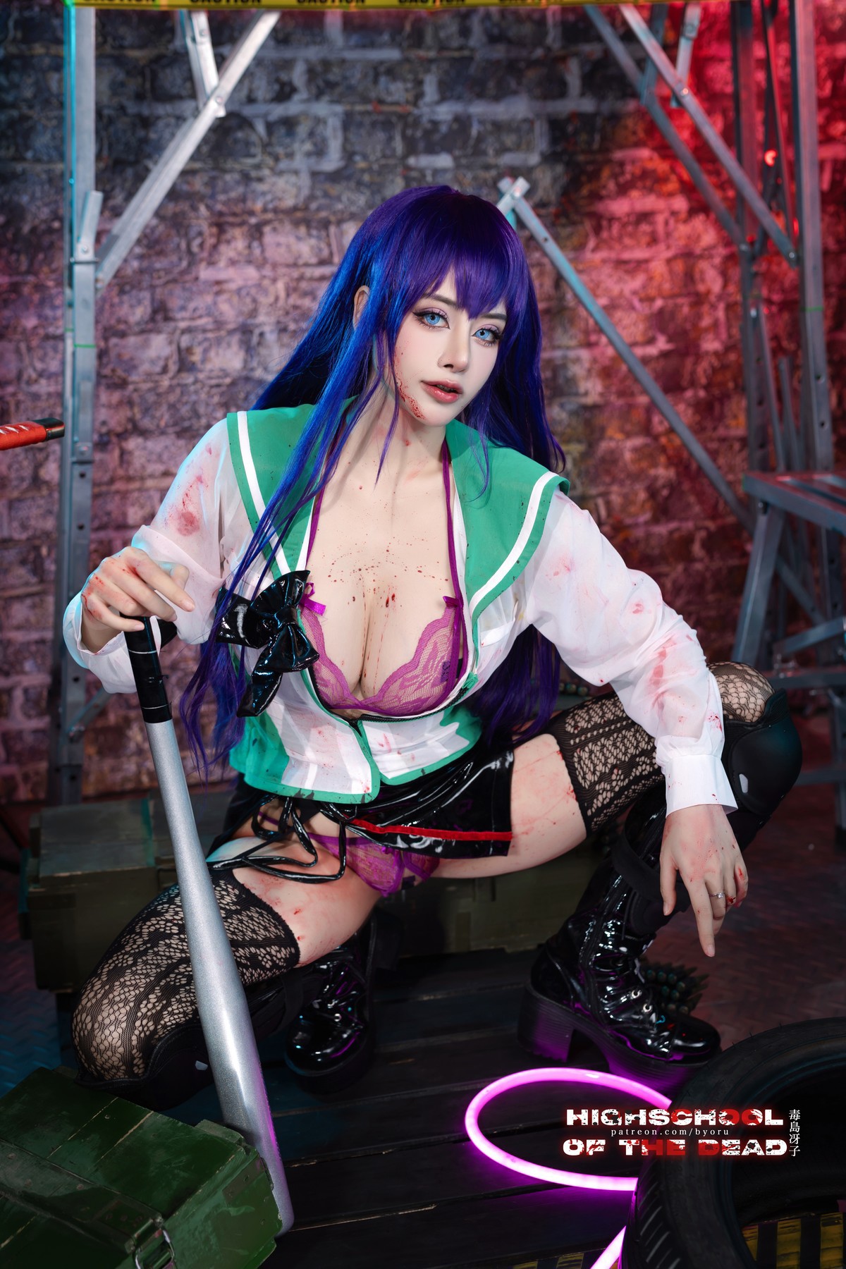 Cosplay 日本性感萝莉Byoru Saeko Busujima 15