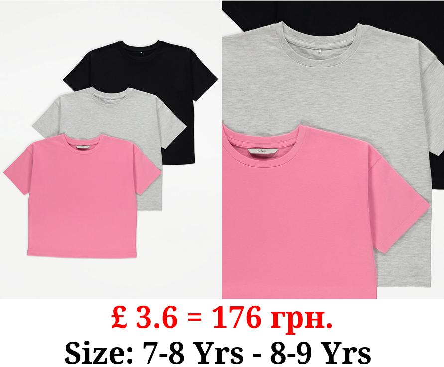 Pink Plain T-Shirts 3 Pack