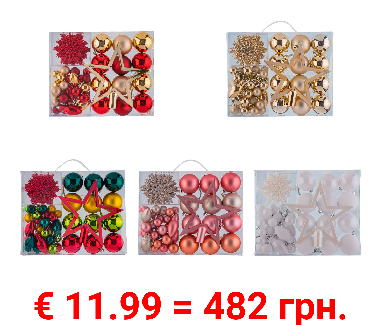 LIVARNO home Christbaumschmuck, 51-teilig