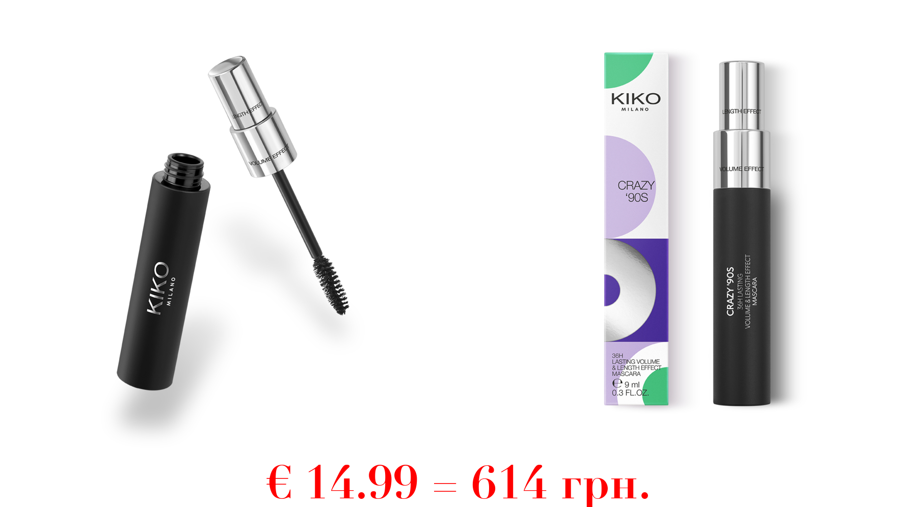 crazy '90s 36h lasting volume & length effect mascara