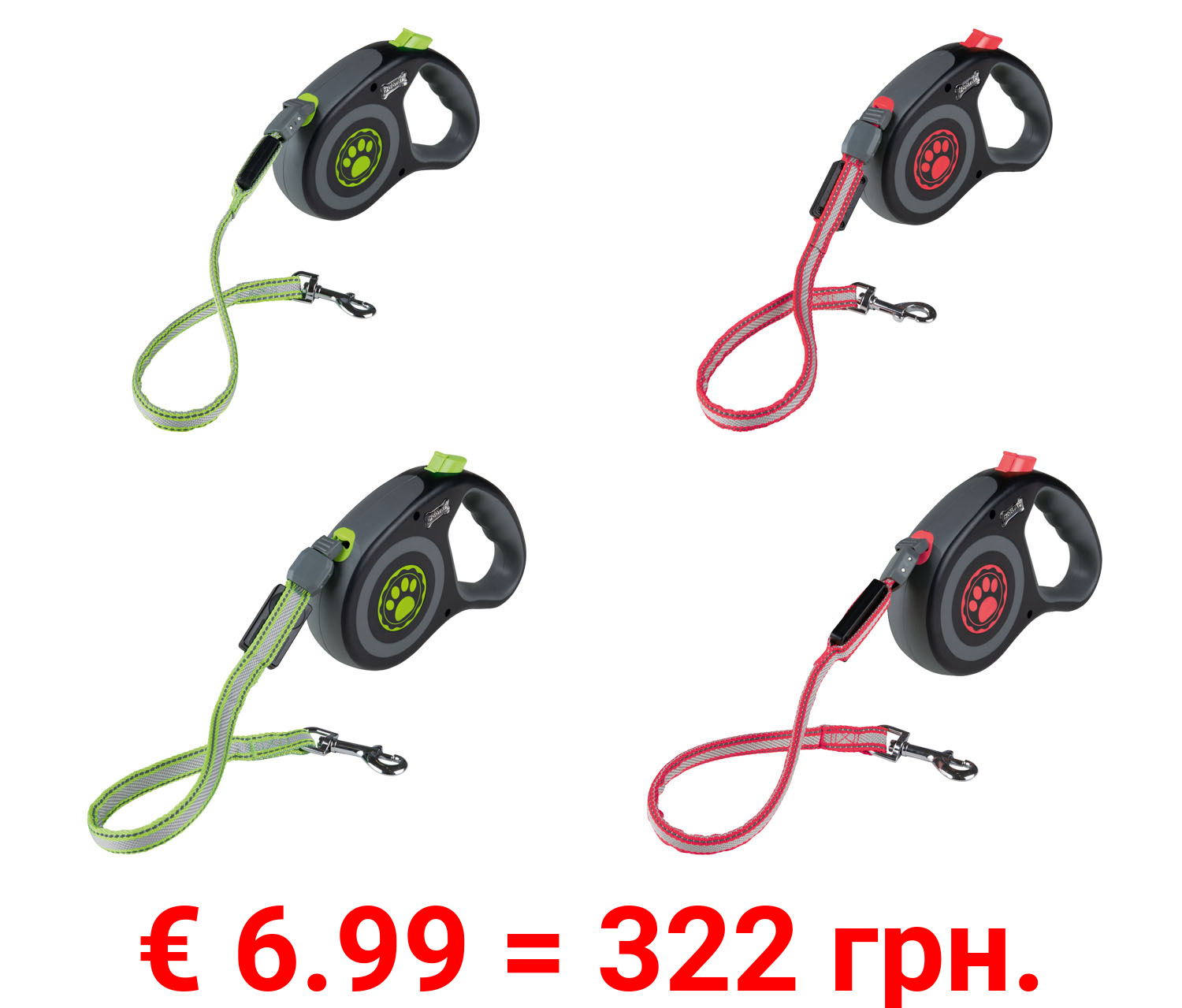 zoofari® Ausziehleine LED, 3 Leuchtfunktionen