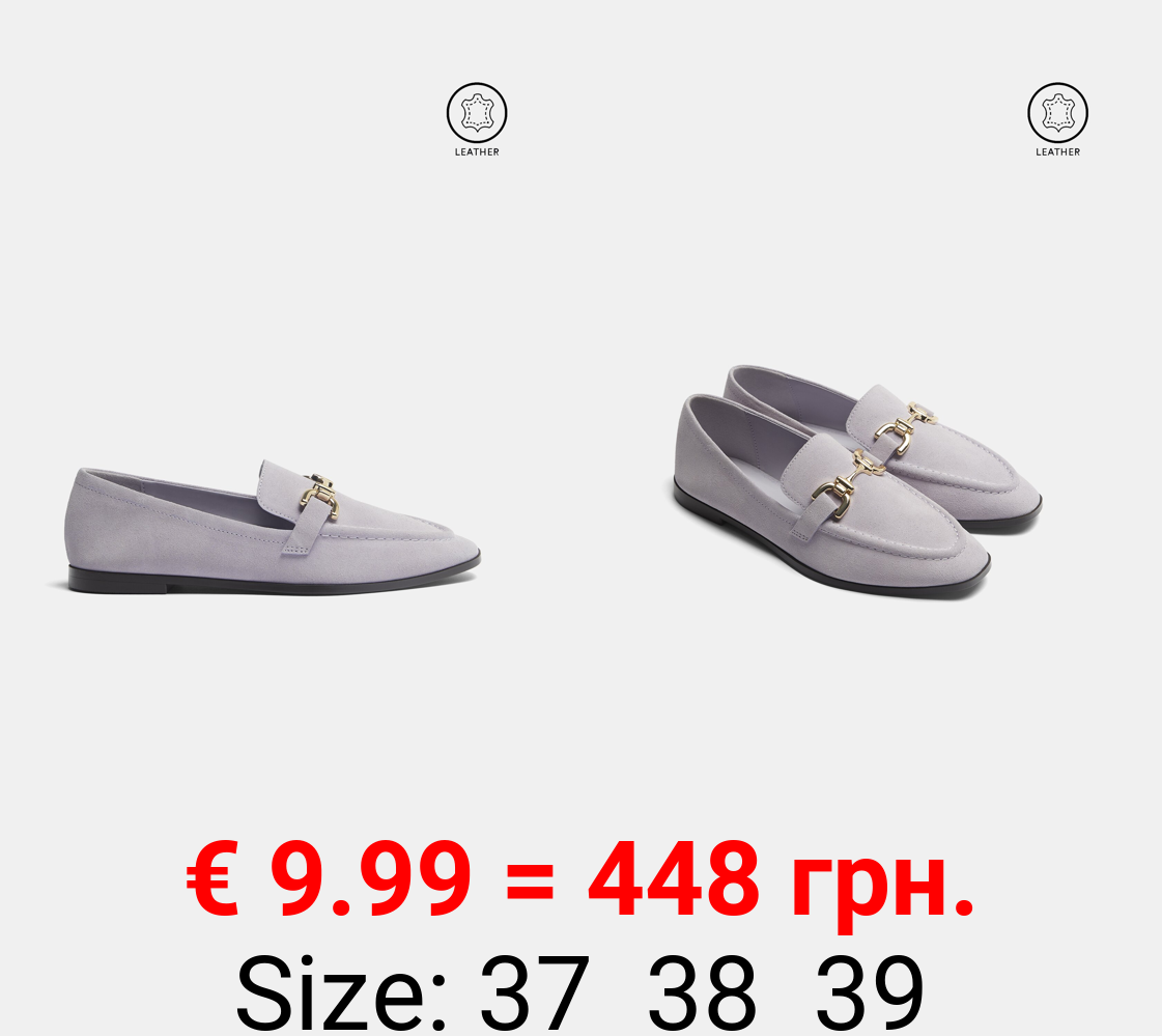 Flat leather loafers