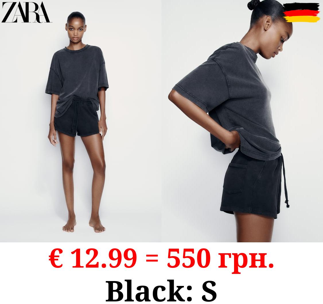 FADED-EFFECT PLUSH SHORTS