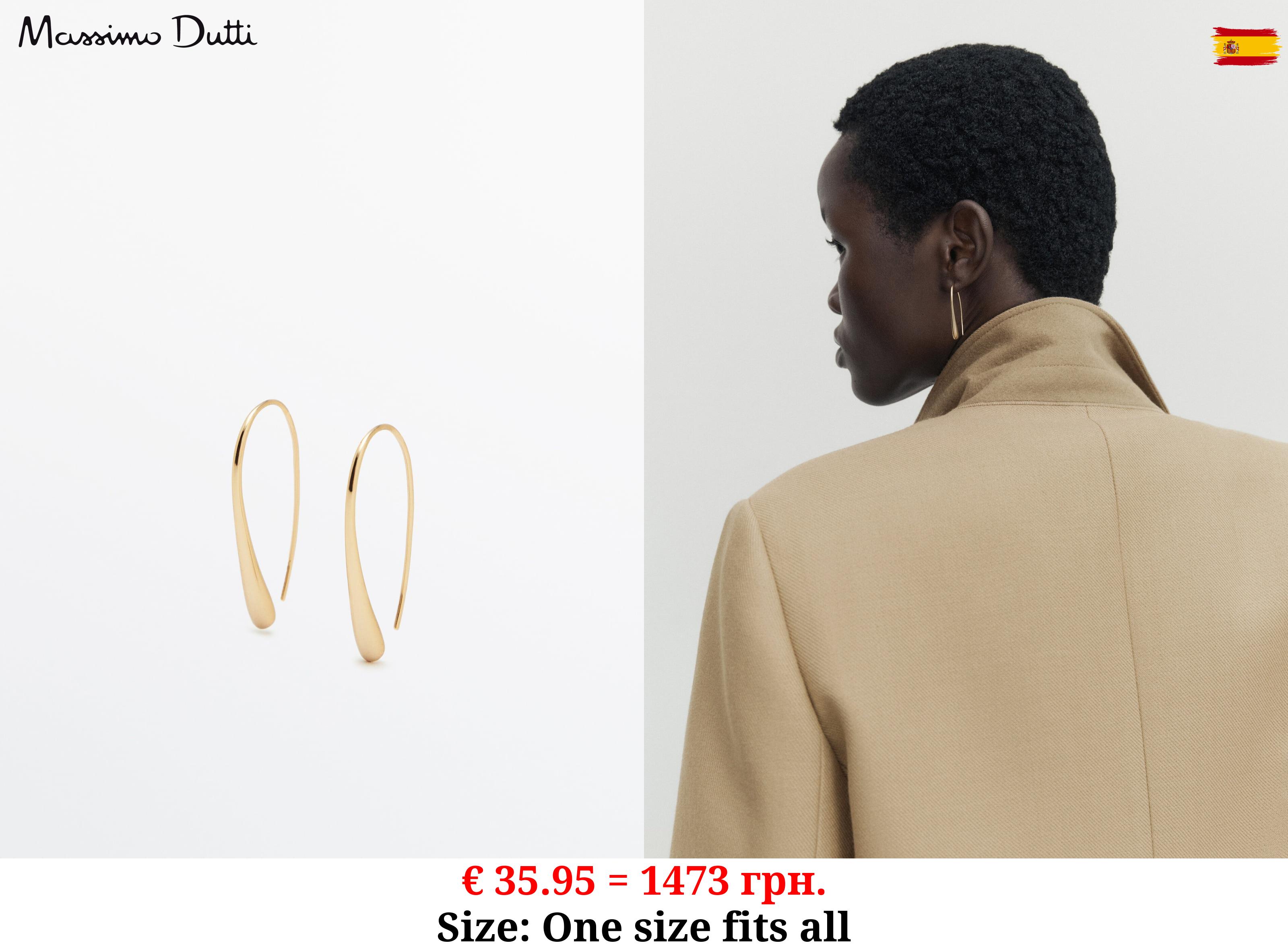 Gold-plated hook teardrop earrings GOLDEN
