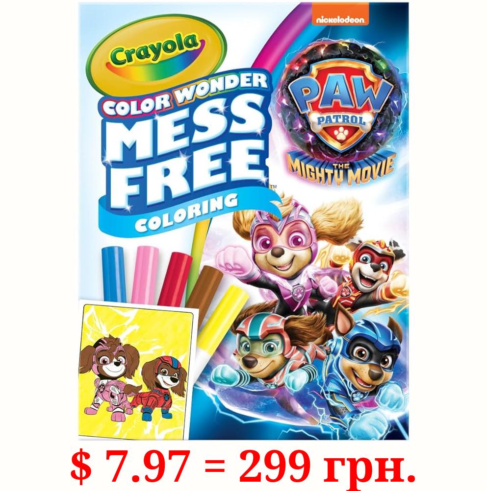 Crayola Color Wonder Paw Patrol Mighty Movie Coloring Set (20+ Pcs), 18 Color Wonder Pages, 5 Mess Free Markers, Toddler Coloring