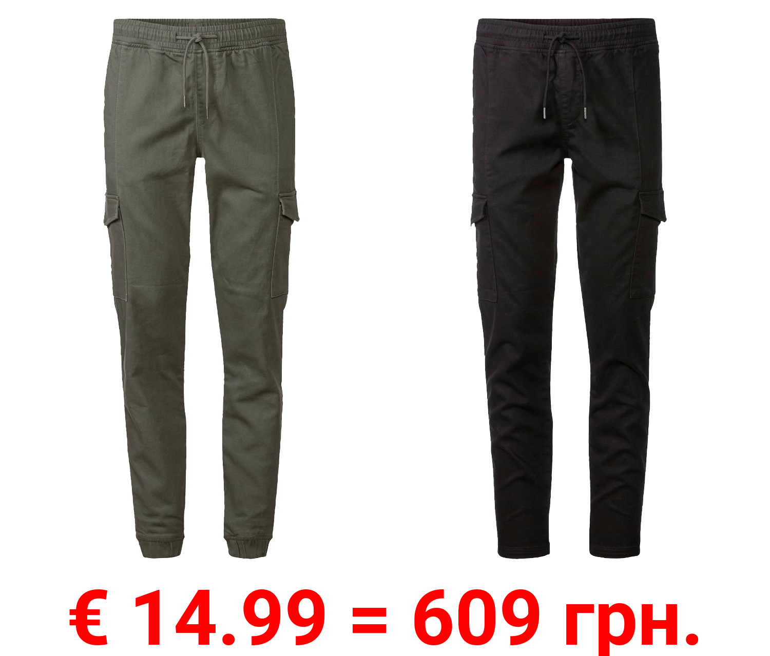 LIVERGY Herren Cargo-Joggers, hoher Baumwollanteil