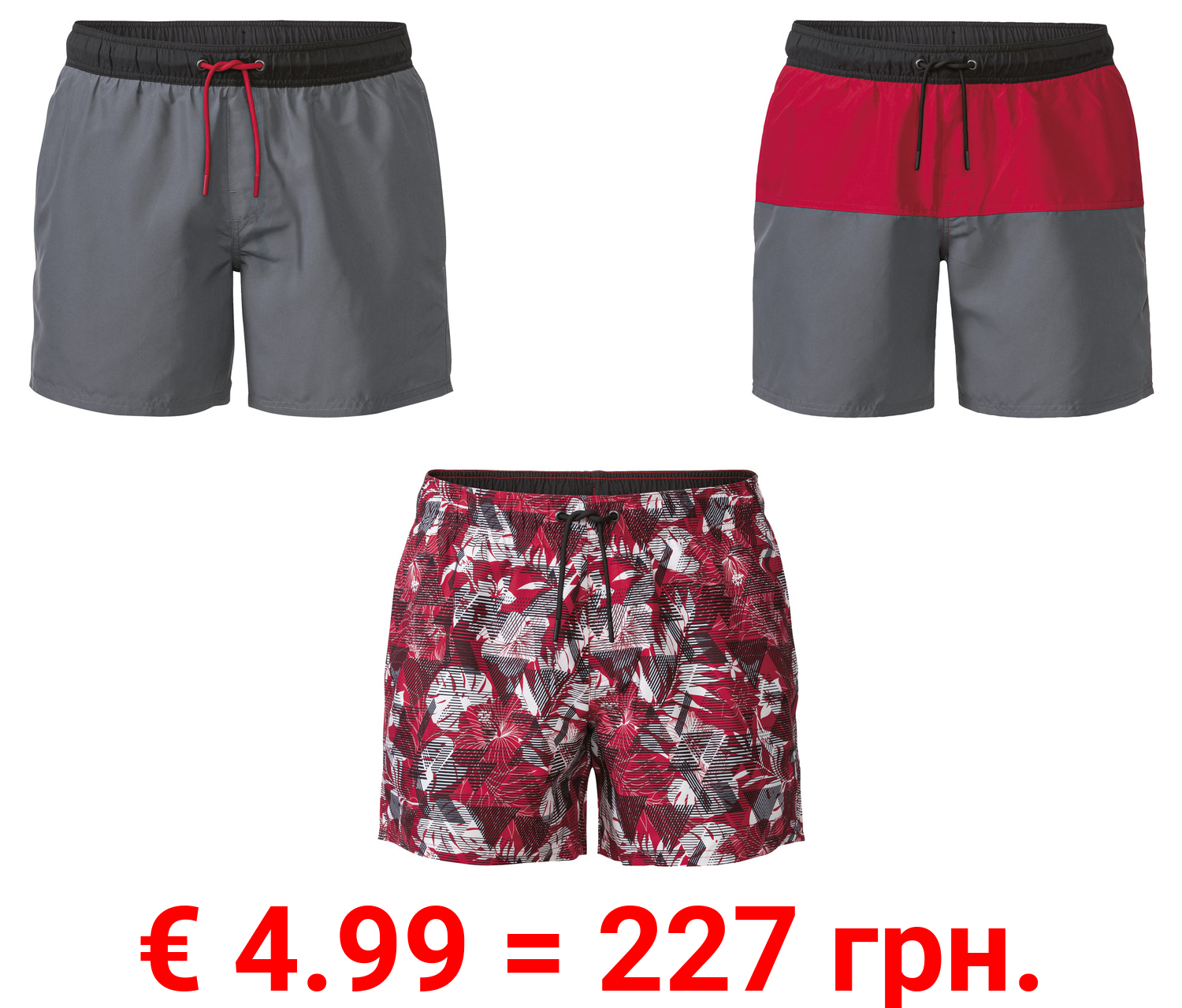 LIVERGY® Herren Badeshorts mit Gummizugbund