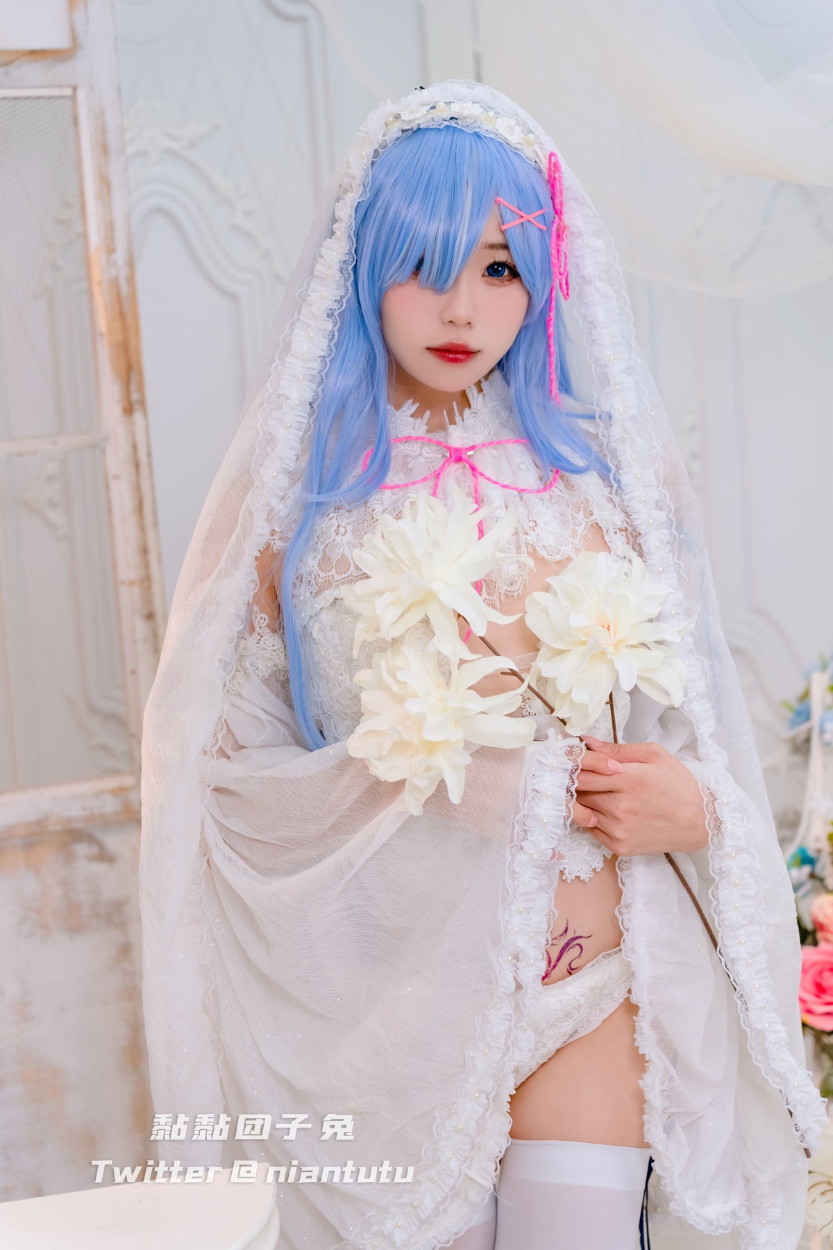 Cosplay 黏黏团子兔 长发蕾姆 4