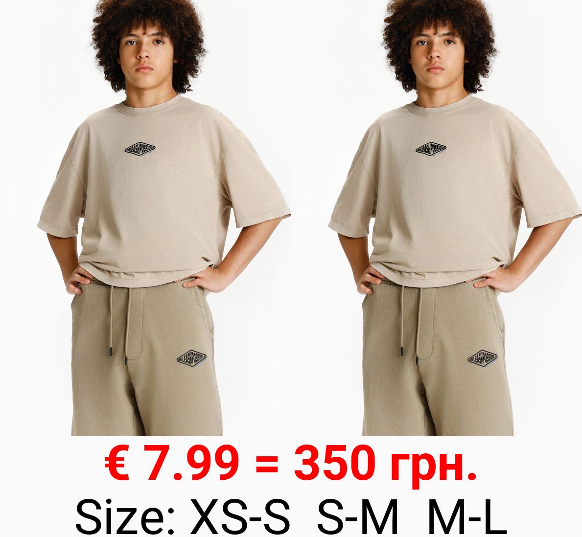 Faded-effect printed jogger Bermuda shorts