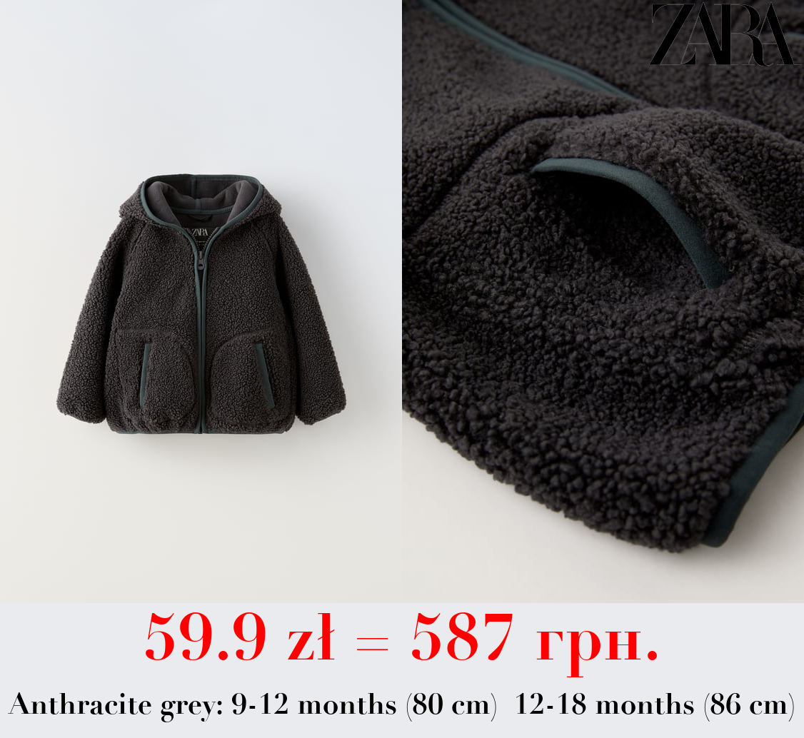 FLEECE FAUX SHEARLING COAT