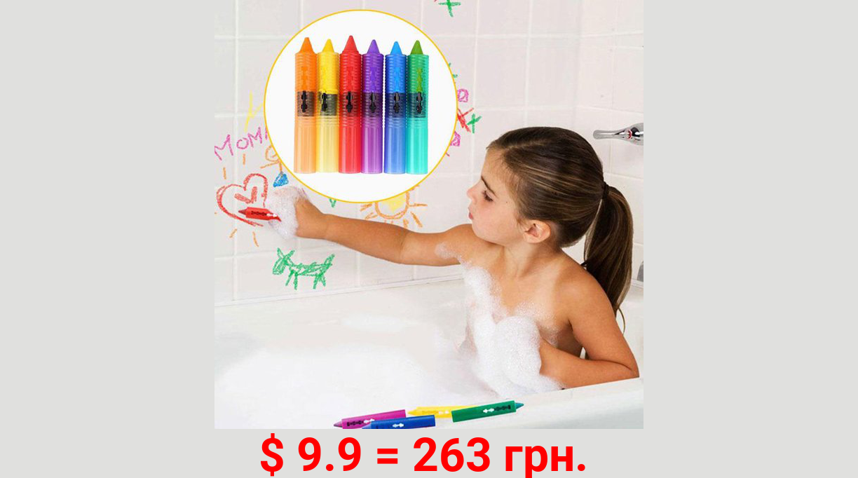 6PC Baby Toddler Kids Washable Bath Crayons Bathtime Play Child Educational Toys