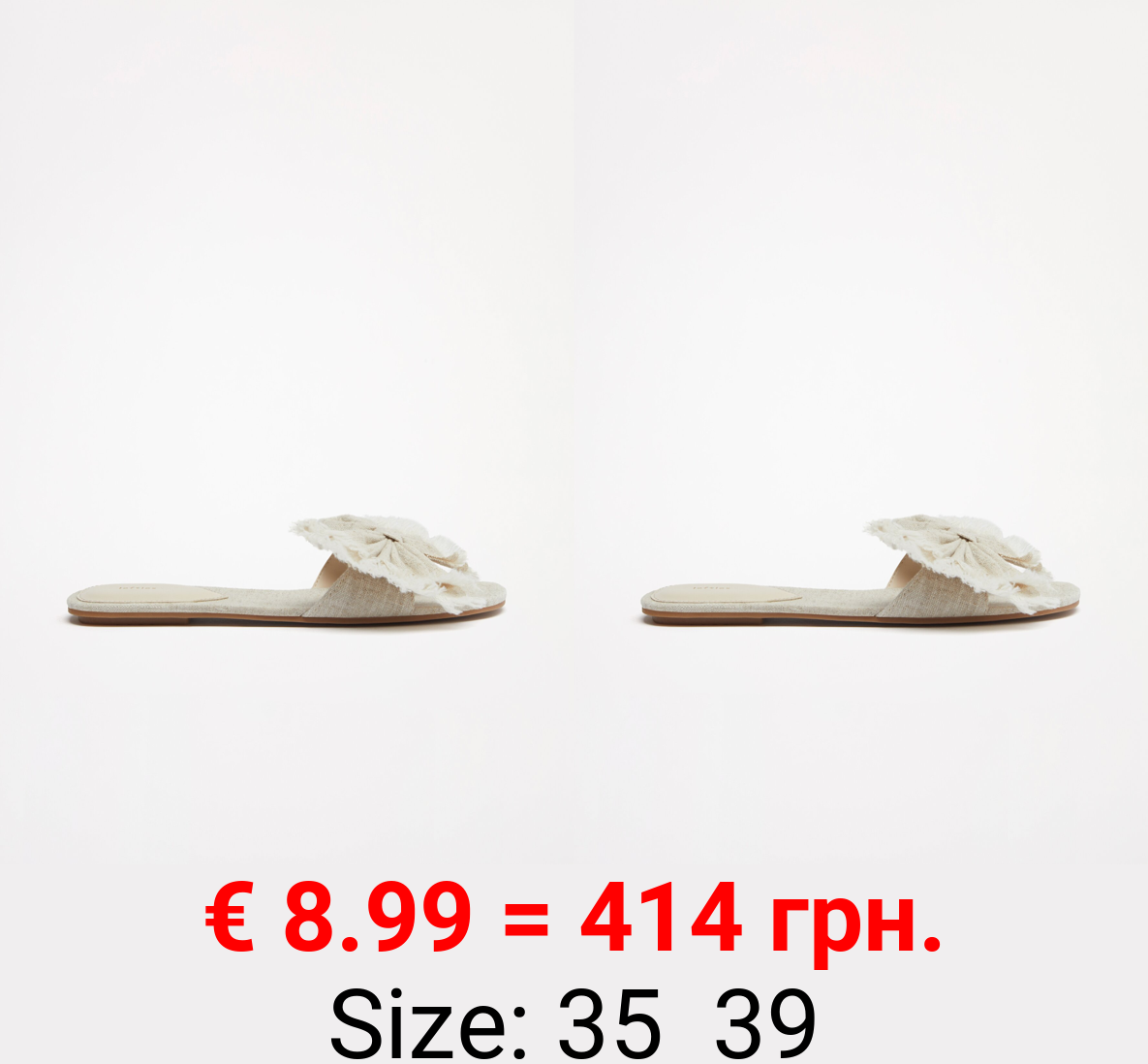 Flat slider sandals with bow