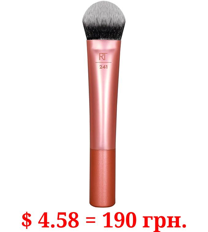 Real Techniques Seamless Complexion Makeup Brush, For Foundation, Primer, & Moisturizer, Multipurpose Makeup & Skincare Face Brush, Streak-Free, Buildable Coverage & Natural Finish, 1 Count