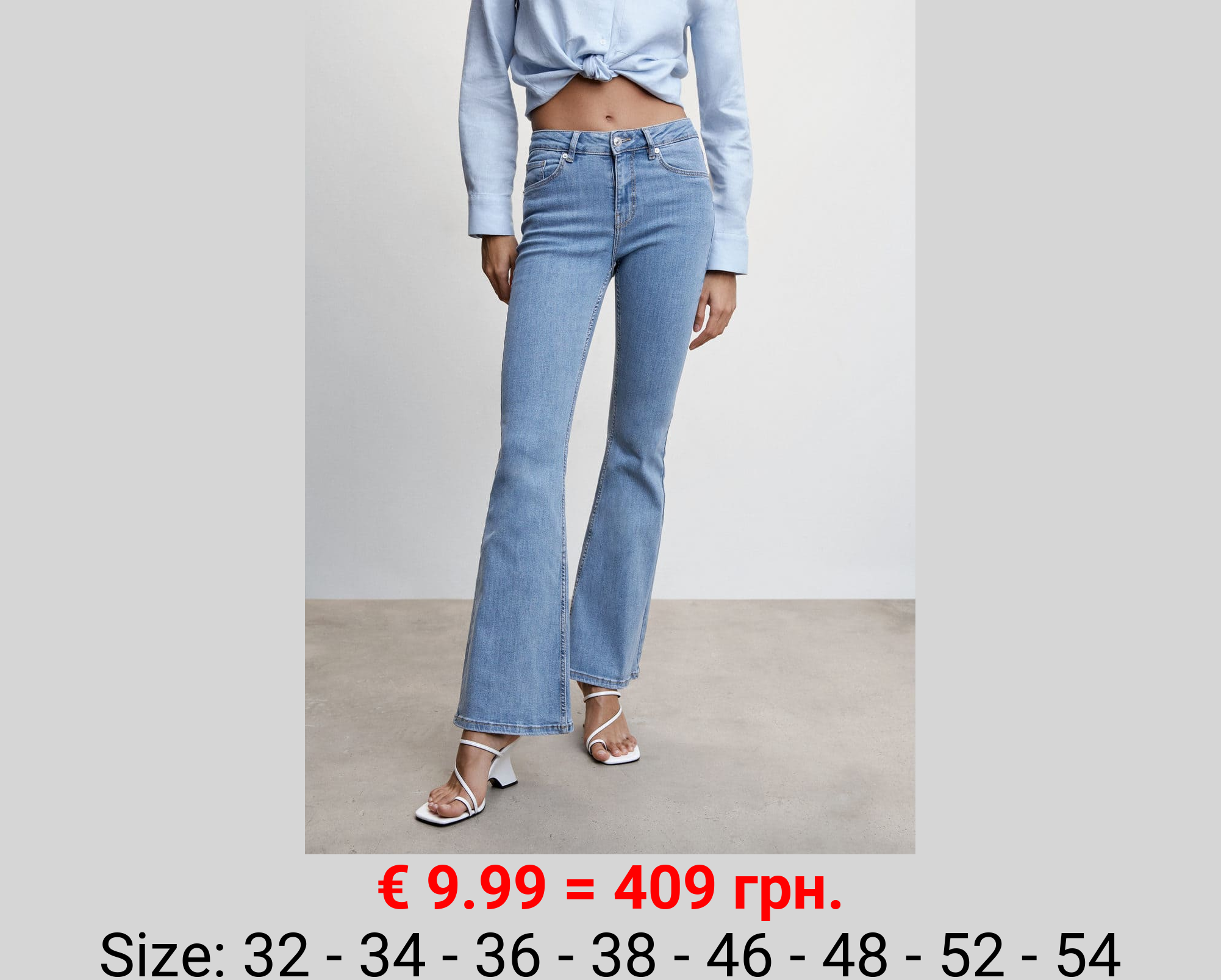Jeans flare tiro medio